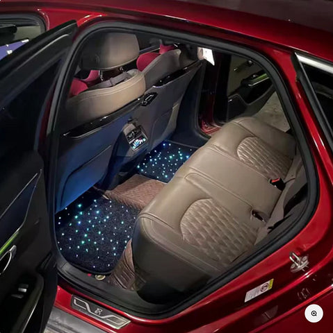 Custom LED Car Floor Mats (4-Piece Set) with Bluetooth Control, Adjustable Colors