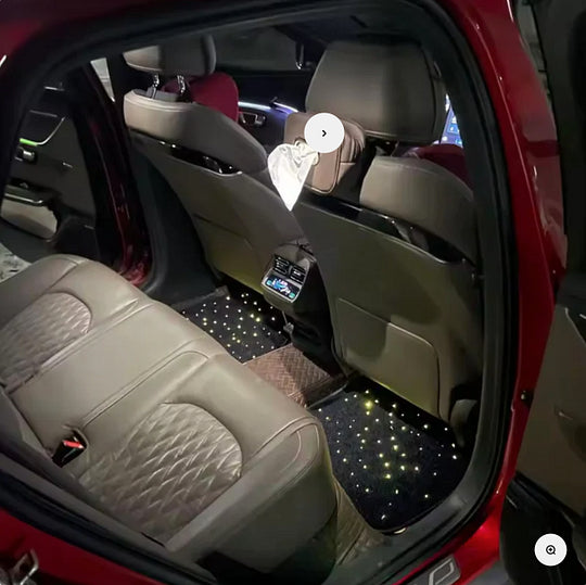 Custom LED Car Floor Mats (4-Piece Set) with Bluetooth Control, Adjustable Colors