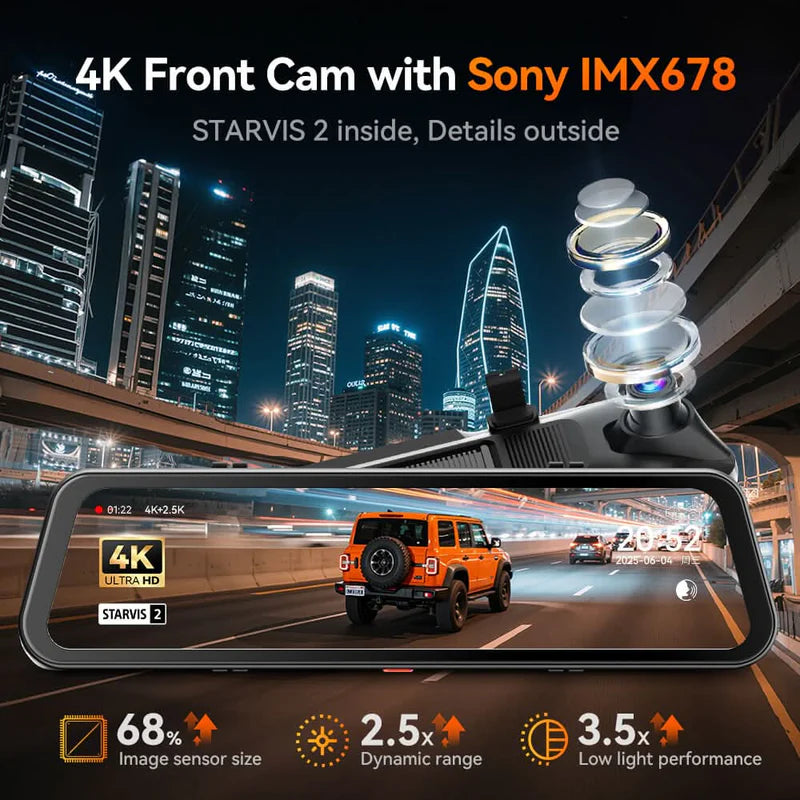 Caesar G900PRO Series Dash Cam - 4K Ultra HD with Sony IMX678 Sensor