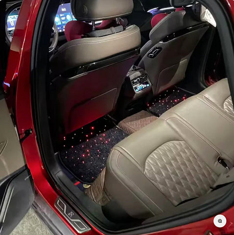Custom LED Car Floor Mats (4-Piece Set) with Bluetooth Control, Adjustable Colors